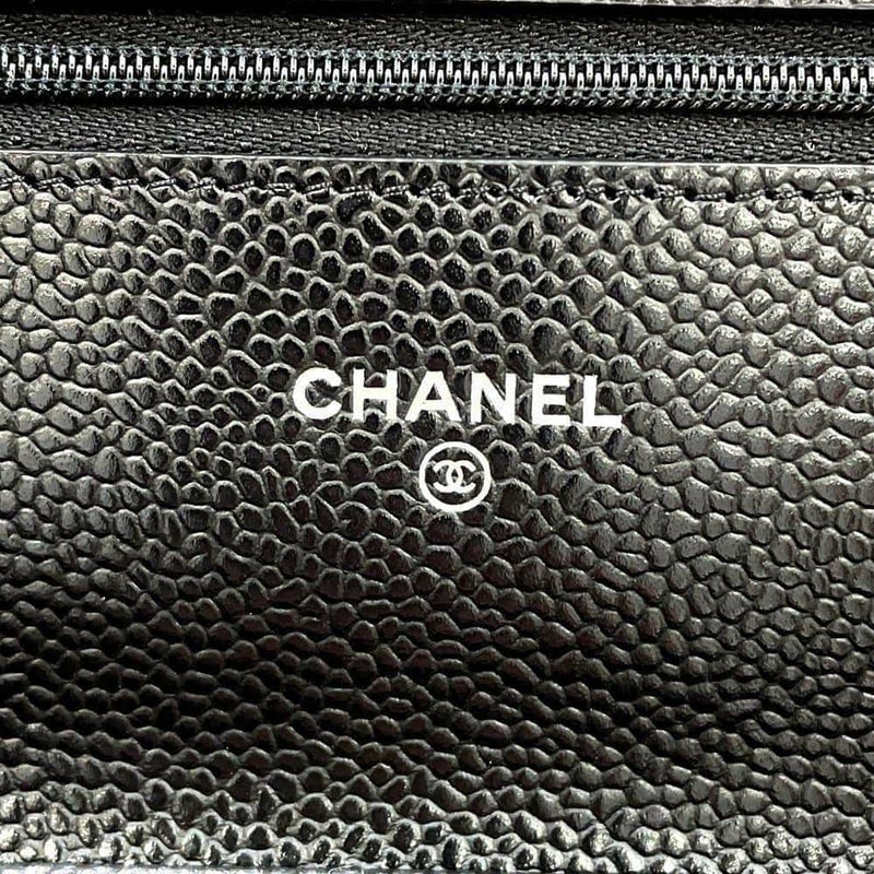 シャネル チェーンウォレット マトラッセ ココマーク キャビアスキン AP4241 CHANEL 財布 黒