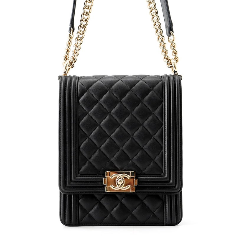 シャネル チェーンショルダーバッグ ボーイシャネル ラムスキン AS0130 CHANEL バッグ 黒