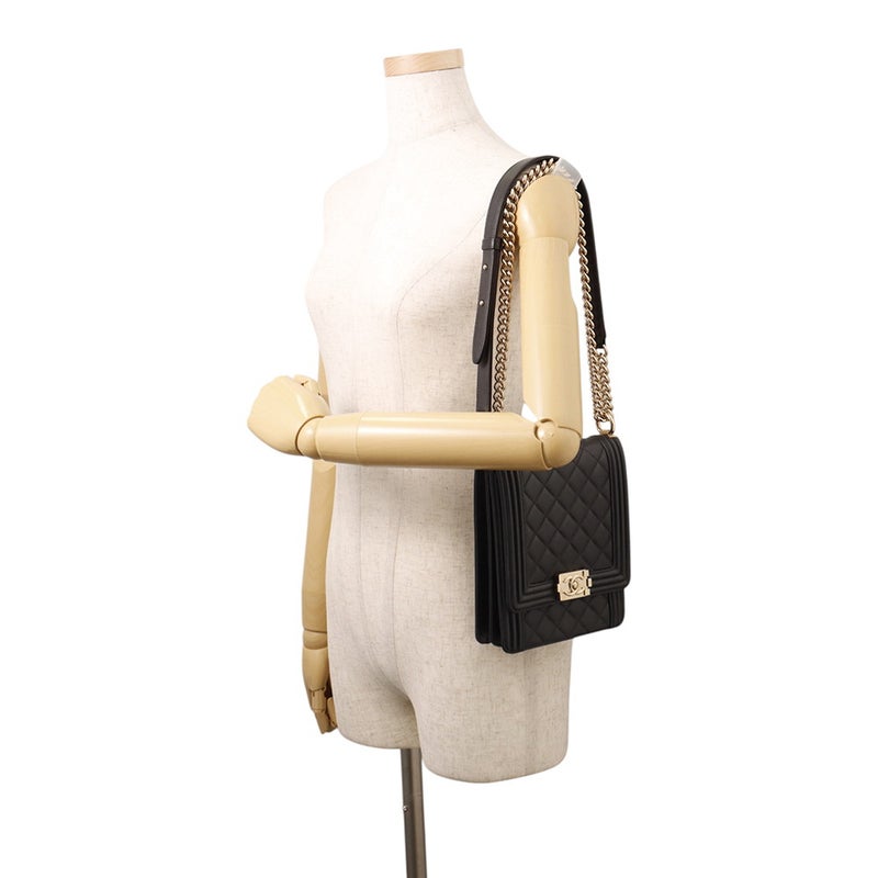 シャネル チェーンショルダーバッグ ボーイシャネル ラムスキン AS0130 CHANEL バッグ 黒