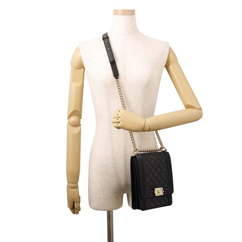 シャネル チェーンショルダーバッグ ボーイシャネル ラムスキン AS0130 CHANEL バッグ 黒