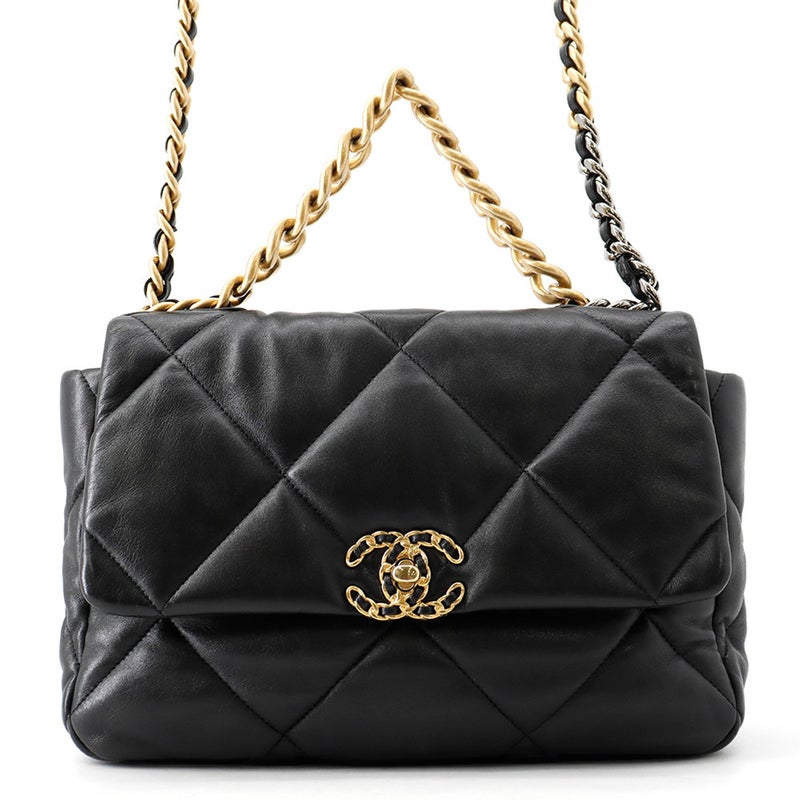 シャネル チェーンショルダーバッグ CHANEL19 ラージ ラムスキン AS1161 CHANEL 2way 黒