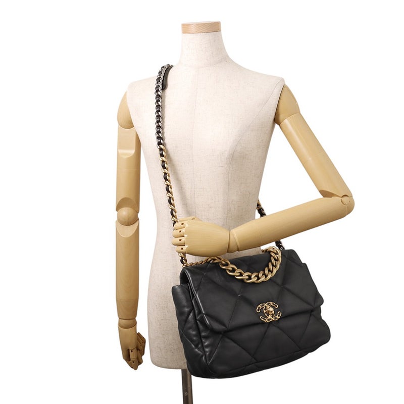 シャネル チェーンショルダーバッグ CHANEL19 ラージ ラムスキン AS1161 CHANEL 2way 黒