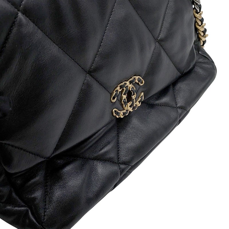 シャネル チェーンショルダーバッグ CHANEL19 ラージ ラムスキン AS1161 CHANEL 2way 黒