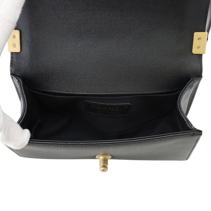 シャネル チェーンショルダーバッグ ボーイシャネル スモール マトラッセ ココマーク キャビアスキン A67085 CHANEL 黒