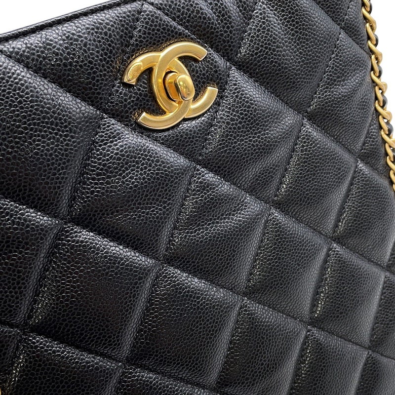 シャネル チェーンショルダーバッグ マトラッセ ココマーク キャビアスキン AS3470 CHANEL バッグ 黒