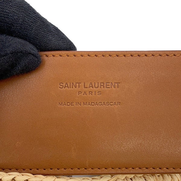 サンローランパリ ハンドバッグ LE 5 A 7 ミニ ナチュラルラフィア レザー 742680 SAINT LAURENT PARIS