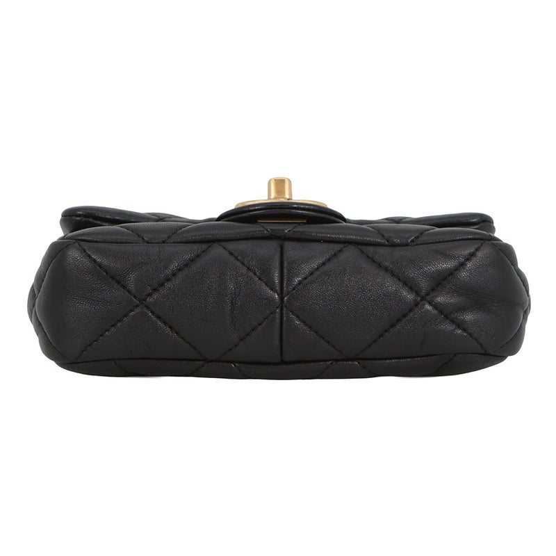 シャネル チェーンショルダーバッグ マトラッセ ココマーク レザー AS3214 CHANEL 黒