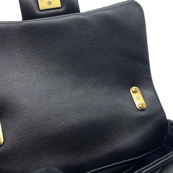 シャネル チェーンショルダーバッグ マトラッセ ココマーク レザー AS3214 CHANEL 黒