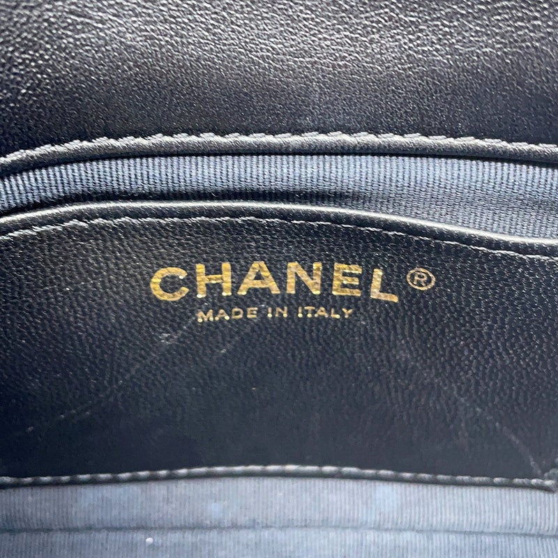 シャネル チェーンショルダーバッグ マトラッセ ココマーク レザー AS3214 CHANEL 黒