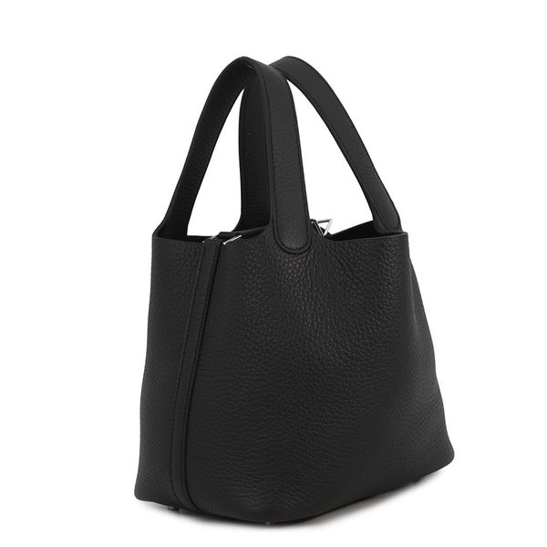 エルメス ハンドバッグ ピコタンロックPM ブラック/シルバー金具 トリヨンクレマンス G刻印 HERMES トートバッグ 黒