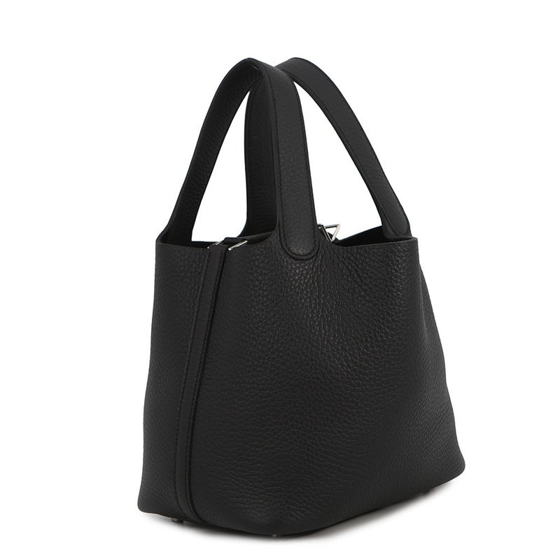 エルメス ハンドバッグ ピコタンロックPM ブラック/シルバー金具 トリヨンクレマンス G刻印 HERMES トートバッグ 黒