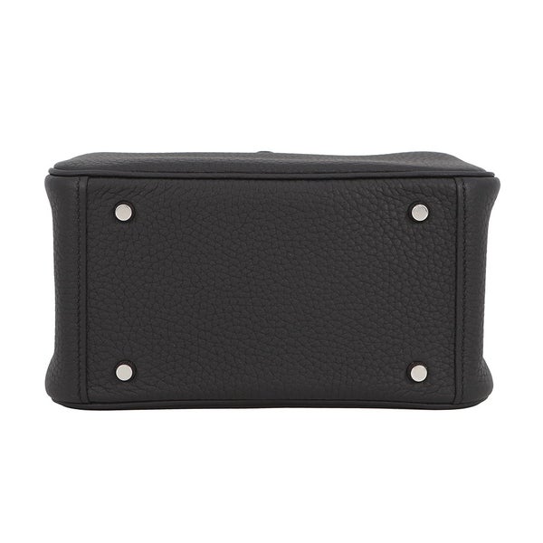 エルメス ハンドバッグ リンディ ミニ ブラック/シルバー金具 トリヨンクレマンス G刻印 HERMES 2way 黒