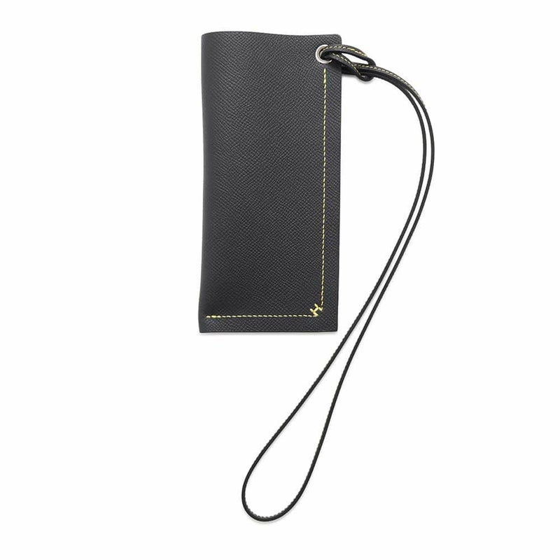 エルメス メガネケース Hセリエ ヴェルソ ブラック/ジョーヌナプル エプソン W刻印 HERMES ポーチ 黒