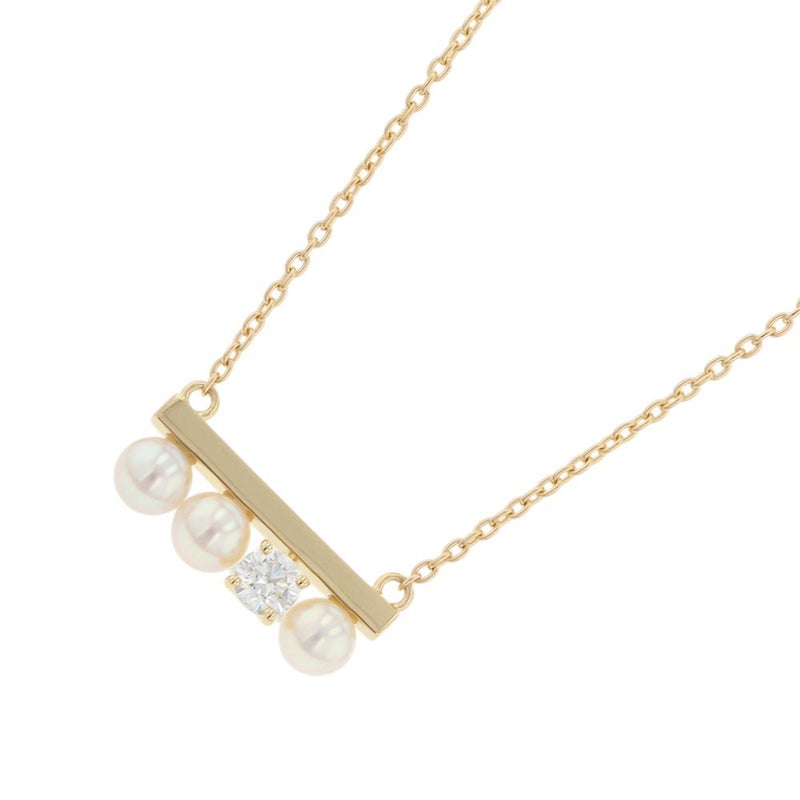 タサキ ネックレス プチ バランス ソロ あこや真珠 パール ダイヤモンド 1P 0.13ct K18YG P-16743-4-18KYG TASAKI