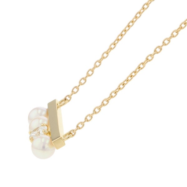 タサキ ネックレス プチ バランス ソロ あこや真珠 パール ダイヤモンド 1P 0.13ct K18YG P-16743-4-18KYG TASAKI