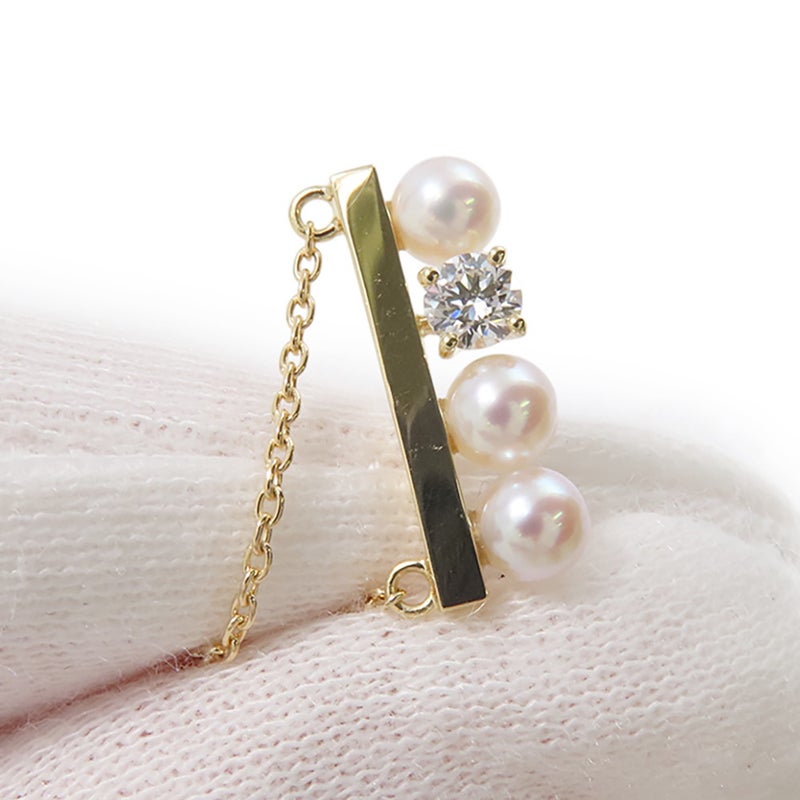 タサキ ネックレス プチ バランス ソロ あこや真珠 パール ダイヤモンド 1P 0.13ct K18YG P-16743-4-18KYG TASAKI