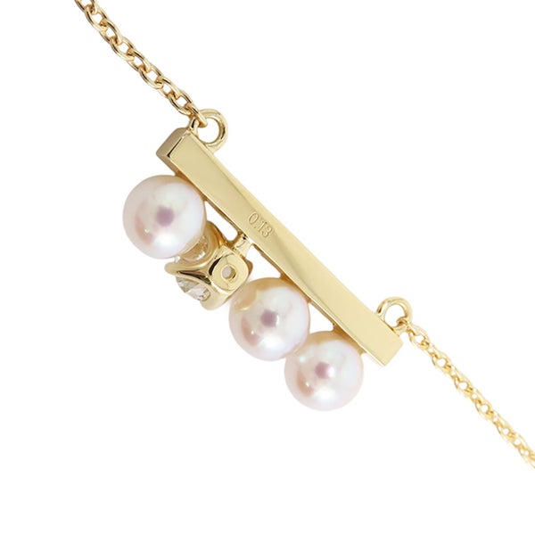 タサキ ネックレス プチ バランス ソロ あこや真珠 パール ダイヤモンド 1P 0.13ct K18YG P-16743-4-18KYG TASAKI