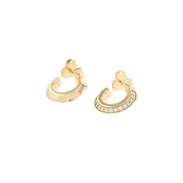 ティファニー ピアス T ワン フープ エクストラスモール ダイヤモンド 計0.40ct K18YGイエローゴールド 69783015 Tiffany&Co.