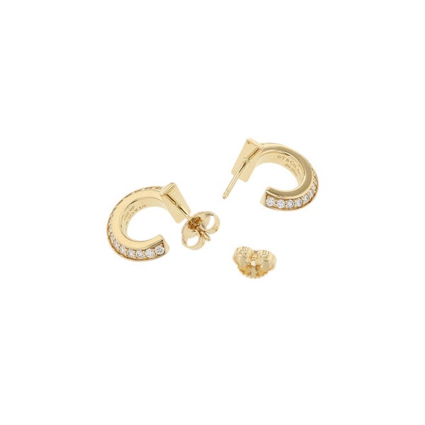 ティファニー ピアス T ワン フープ エクストラスモール ダイヤモンド 計0.40ct K18YGイエローゴールド 69783015 Tiffany&Co.