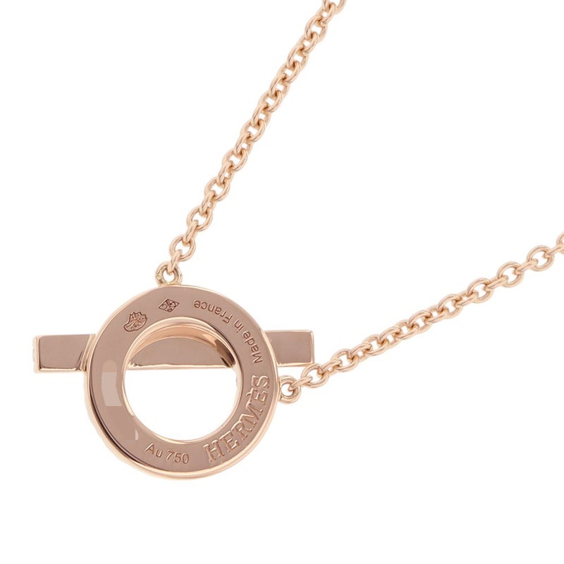 エルメス ネックレス フィネス ペンダント ダイヤモンド 17P 計0.46ct K18PGピンクゴールド HERMES ジュエリー