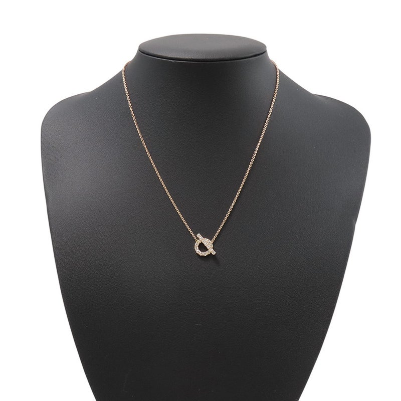エルメス ネックレス フィネス ペンダント ダイヤモンド 17P 計0.46ct K18PGピンクゴールド HERMES ジュエリー