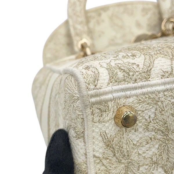 ディオール ハンドバッグ LADY D-LITE ミディアム キャンバス M0565OESV Christian Dior 2way 白
