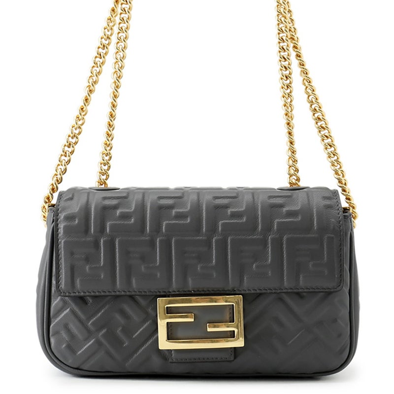 フェンディ ショルダーバッグ バゲット チェーン ミディ レザー 8BR793 FENDI 2way