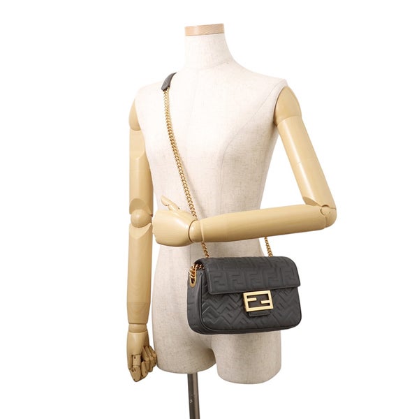 フェンディ ショルダーバッグ バゲット チェーン ミディ レザー 8BR793 FENDI 2way