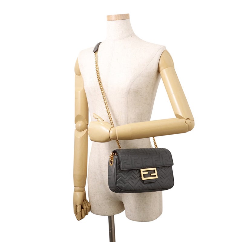 フェンディ ショルダーバッグ バゲット チェーン ミディ レザー 8BR793 FENDI 2way