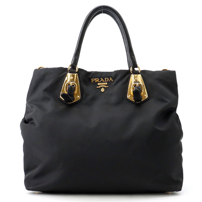 プラダ ハンドバッグ ロゴ ナイロン/レザー BN1615 PRADA 2wayショルダーバッグ 黒
