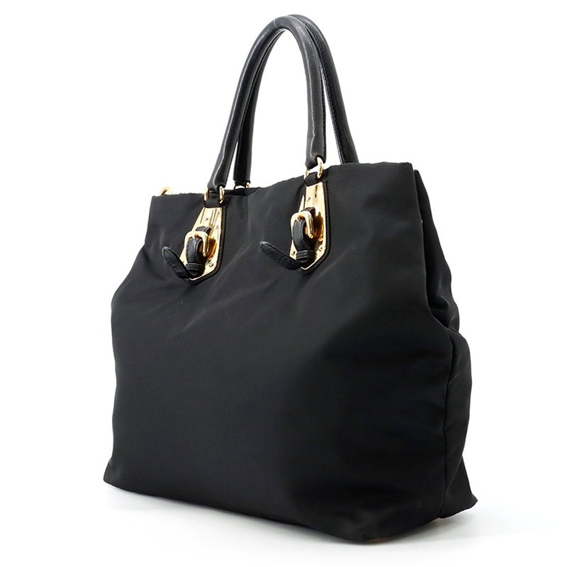 プラダ ハンドバッグ ロゴ ナイロン/レザー BN1615 PRADA 2wayショルダーバッグ 黒