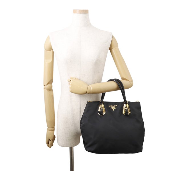 プラダ ハンドバッグ ロゴ ナイロン/レザー BN1615 PRADA 2wayショルダーバッグ 黒