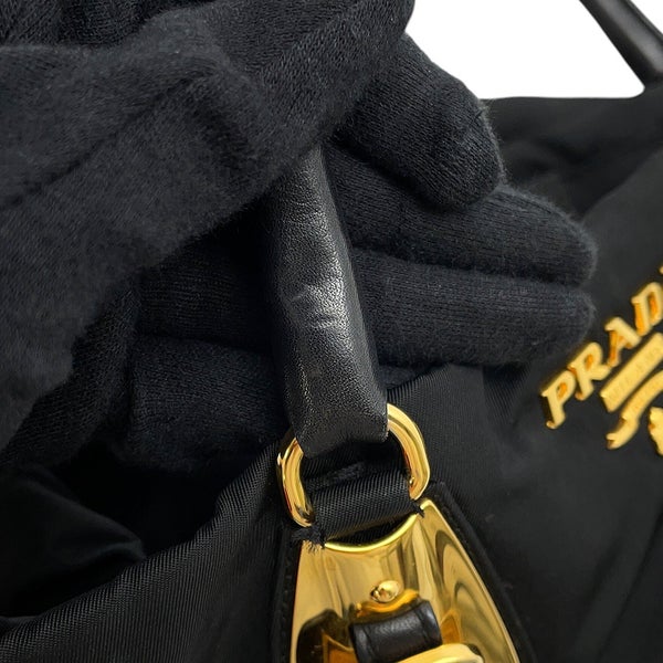 プラダ ハンドバッグ ロゴ ナイロン/レザー BN1615 PRADA 2wayショルダーバッグ 黒