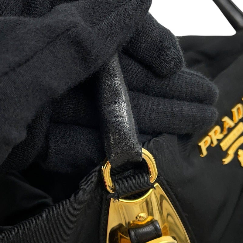 プラダ ハンドバッグ ロゴ ナイロン/レザー BN1615 PRADA 2wayショルダーバッグ 黒