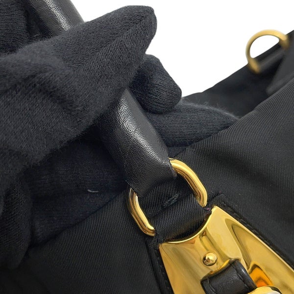 プラダ ハンドバッグ ロゴ ナイロン/レザー BN1615 PRADA 2wayショルダーバッグ 黒