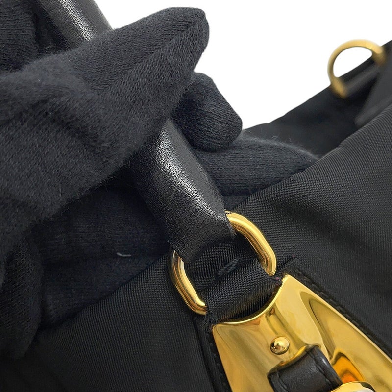 プラダ ハンドバッグ ロゴ ナイロン/レザー BN1615 PRADA 2wayショルダーバッグ 黒