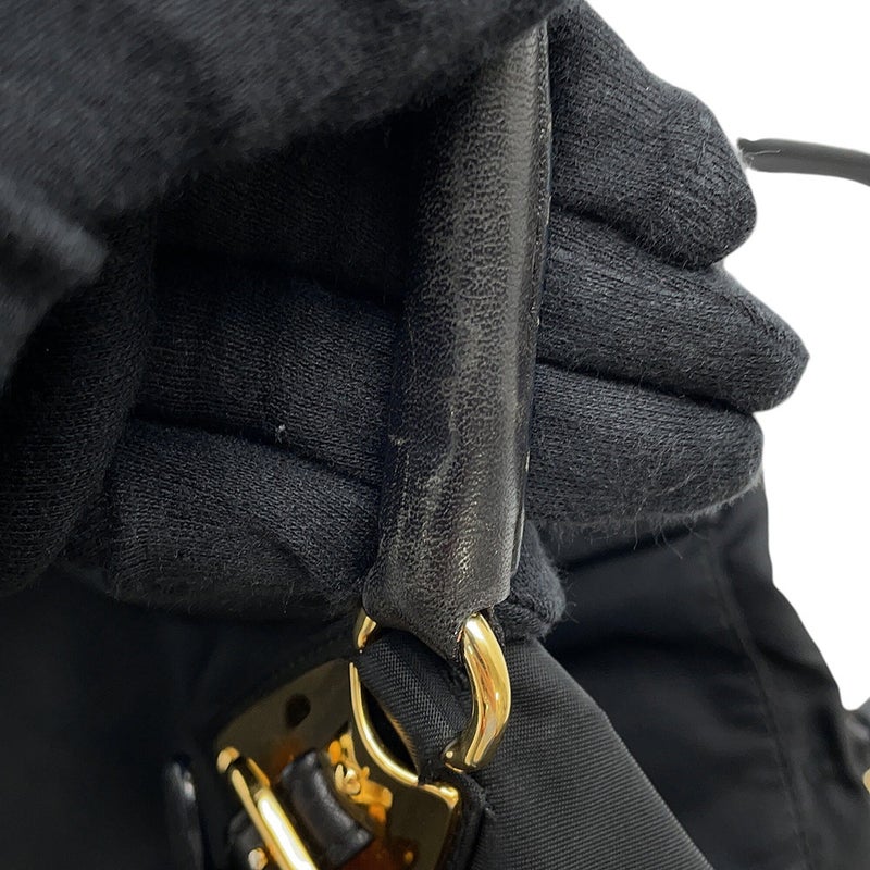 プラダ ハンドバッグ ロゴ ナイロン/レザー BN1615 PRADA 2wayショルダーバッグ 黒