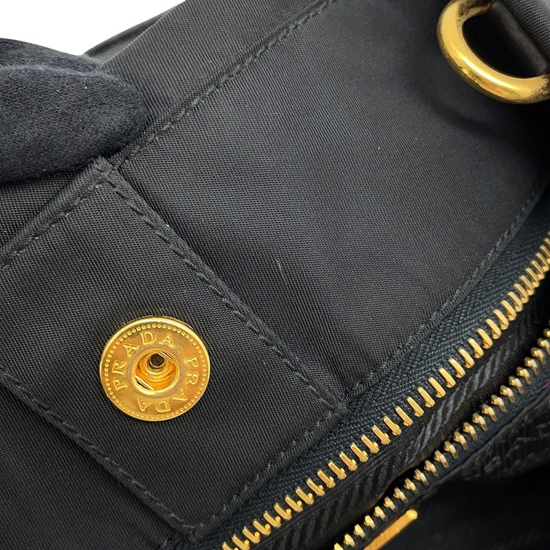 プラダ ハンドバッグ ロゴ ナイロン/レザー BN1615 PRADA 2wayショルダーバッグ 黒