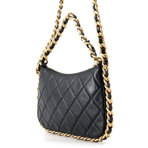 シャネル チェーンショルダーバッグ マトラッセ ココマーク ラムスキン AP3487 CHANEL バッグ 黒