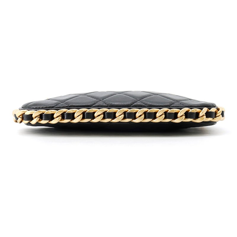 シャネル チェーンショルダーバッグ マトラッセ ココマーク ラムスキン AP3487 CHANEL バッグ 黒