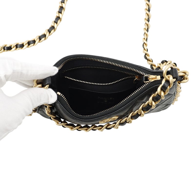 シャネル チェーンショルダーバッグ マトラッセ ココマーク ラムスキン AP3487 CHANEL バッグ 黒