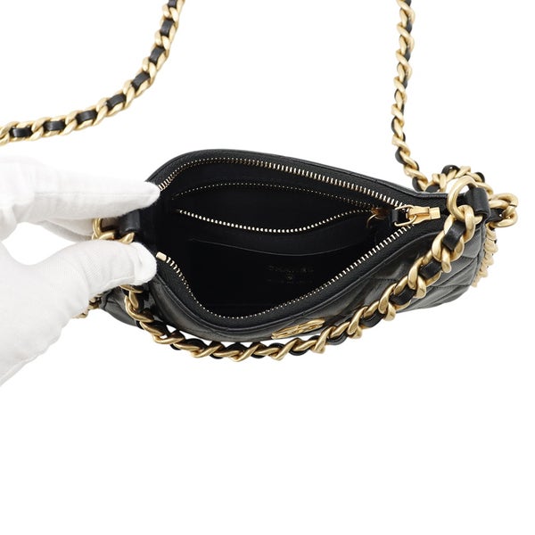 シャネル チェーンショルダーバッグ マトラッセ ココマーク ラムスキン AP3487 CHANEL バッグ 黒