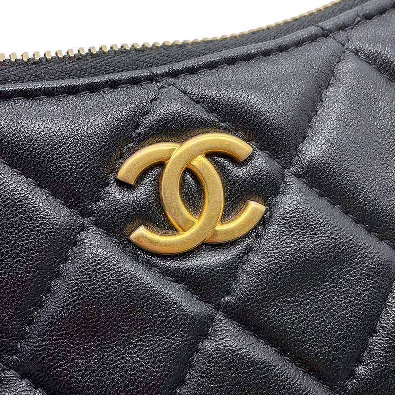 シャネル チェーンショルダーバッグ マトラッセ ココマーク ラムスキン AP3487 CHANEL バッグ 黒