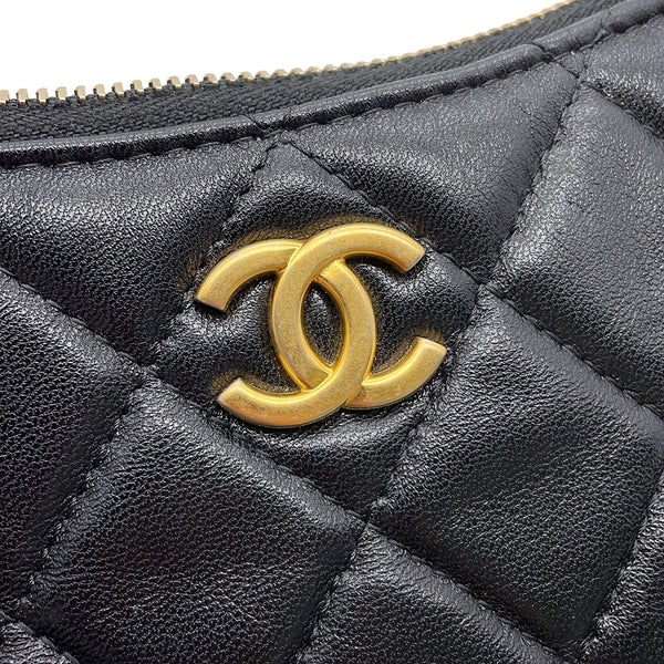 シャネル チェーンショルダーバッグ マトラッセ ココマーク ラムスキン AP3487 CHANEL バッグ 黒