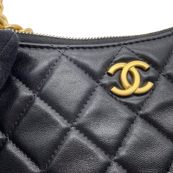 シャネル チェーンショルダーバッグ マトラッセ ココマーク ラムスキン AP3487 CHANEL バッグ 黒