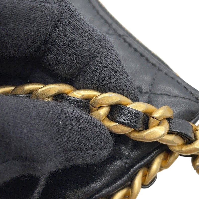 シャネル チェーンショルダーバッグ マトラッセ ココマーク ラムスキン AP3487 CHANEL バッグ 黒