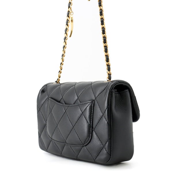 シャネル チェーンショルダーバッグ ミニ マトラッセ ココマーク ラムスキンAS3456 CHANEL ハート 黒