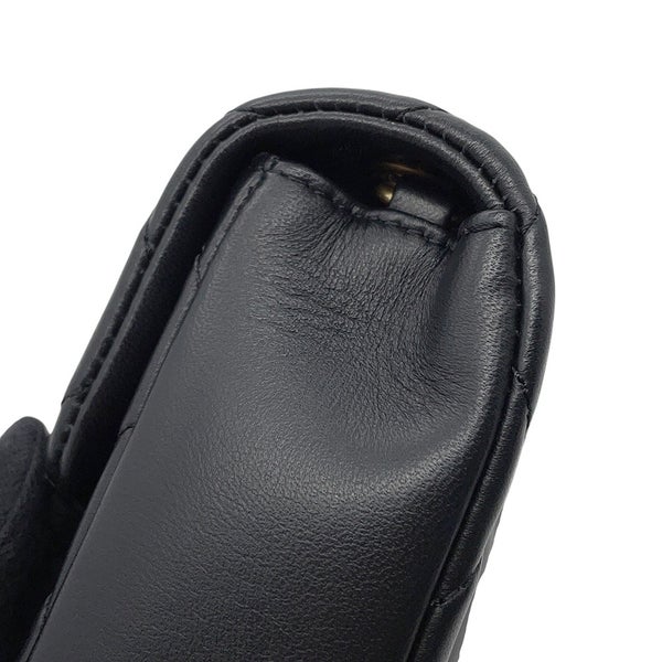 シャネル チェーンショルダーバッグ ミニ マトラッセ ココマーク ラムスキンAS3456 CHANEL ハート 黒