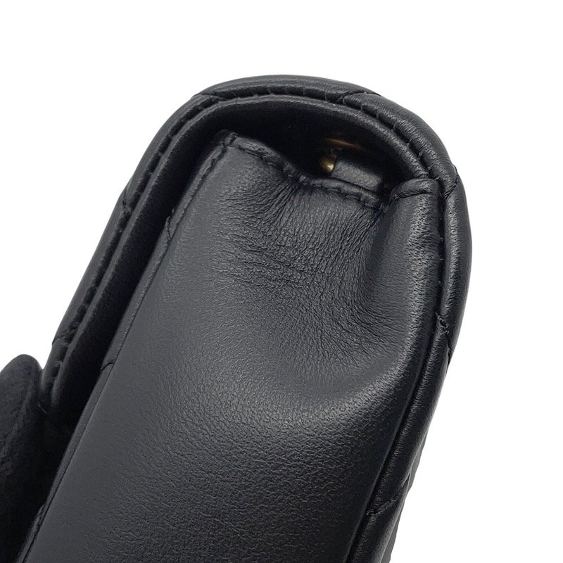 シャネル チェーンショルダーバッグ ミニ マトラッセ ココマーク ラムスキンAS3456 CHANEL ハート 黒