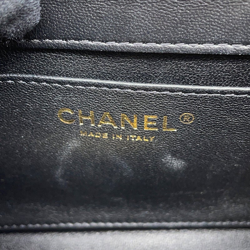 シャネル チェーンショルダーバッグ ミニ マトラッセ ココマーク ラムスキンAS3456 CHANEL ハート 黒